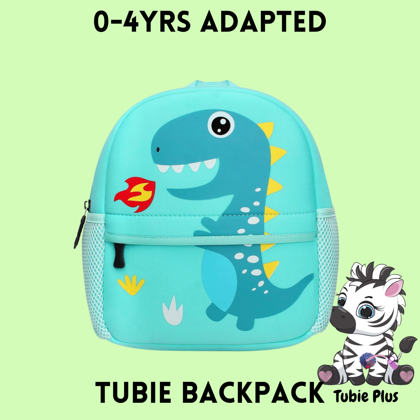 Dinosaur Feeding Tube Backpack, Suitable for ages 0-4years 500ml Feed ONLY, Feed Stand & Bag, Tubie Backpack, Adapted Backpack