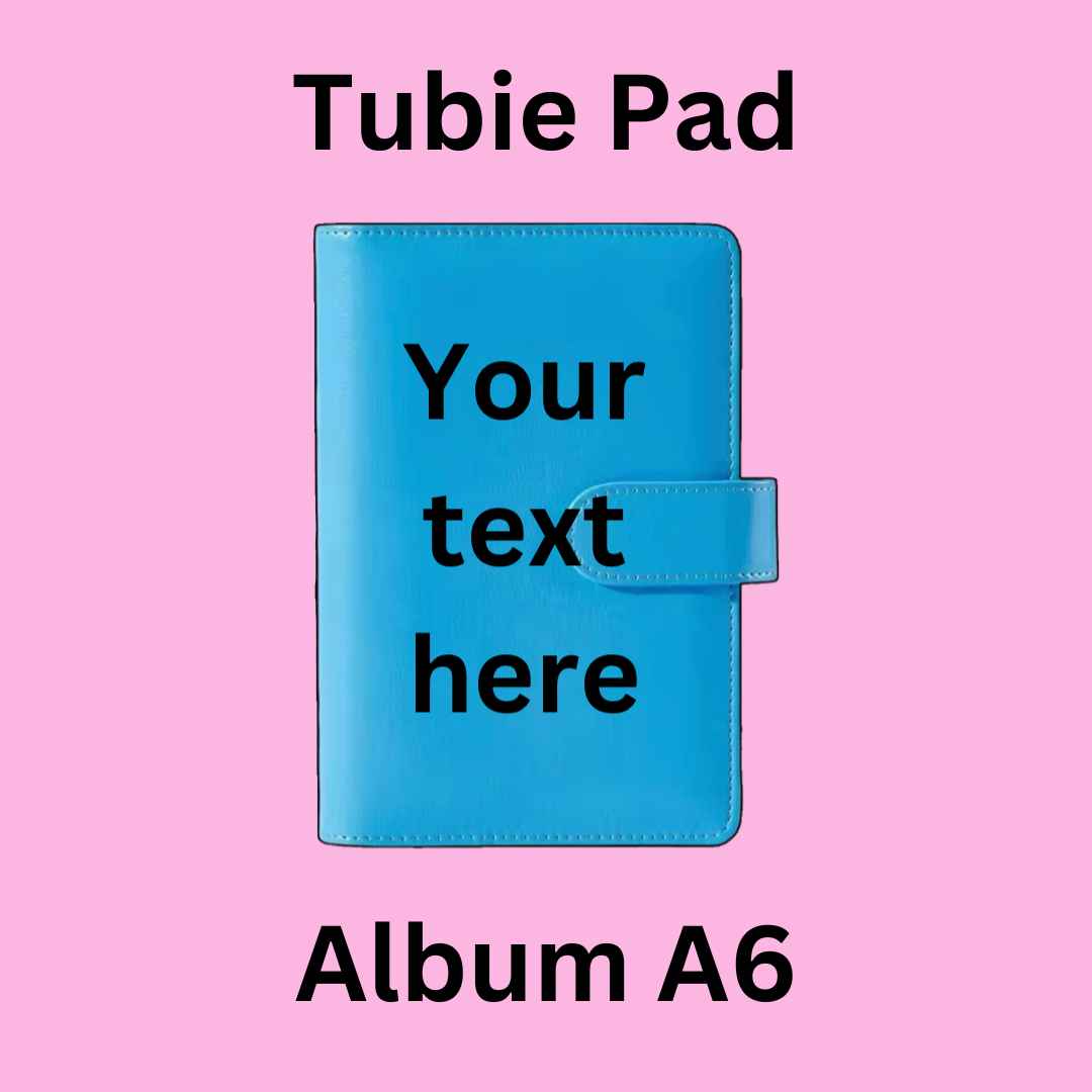 A5/A6 Blue Personalised Tubie Pad Album, Tubie Accessories Organiser