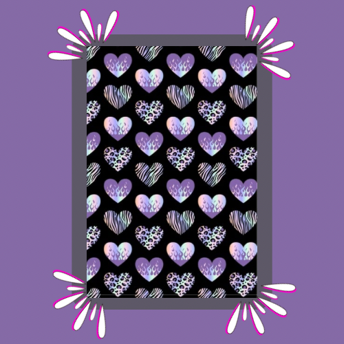 Purple Hearts Print Strip | Full | Small