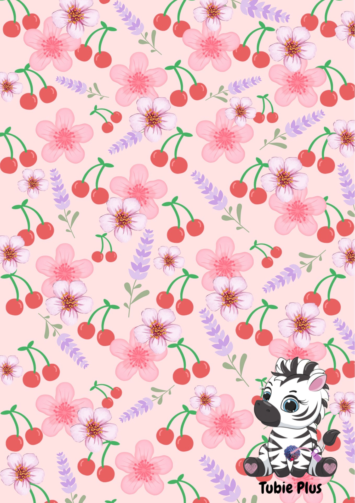 Cherry Flowers Print Strip | Full | Small