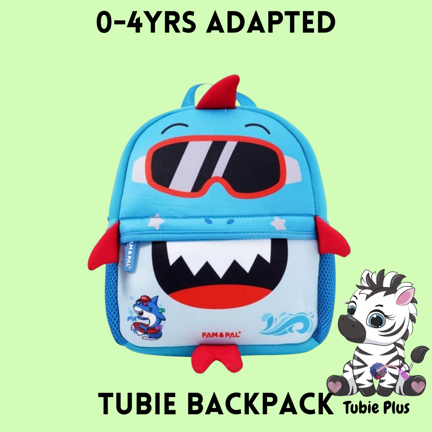 Cool Shark Feeding Tube Backpack, Suitable for ages 0-4years 500ml Feed ONLY, Feed Stand & Bag, Tubie Backpack, Adapted Backpack