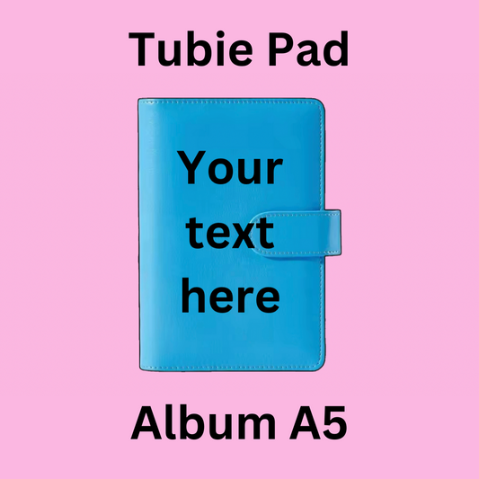 A5/A6 Blue Personalised Tubie Pad Album, Tubie Accessories Organiser