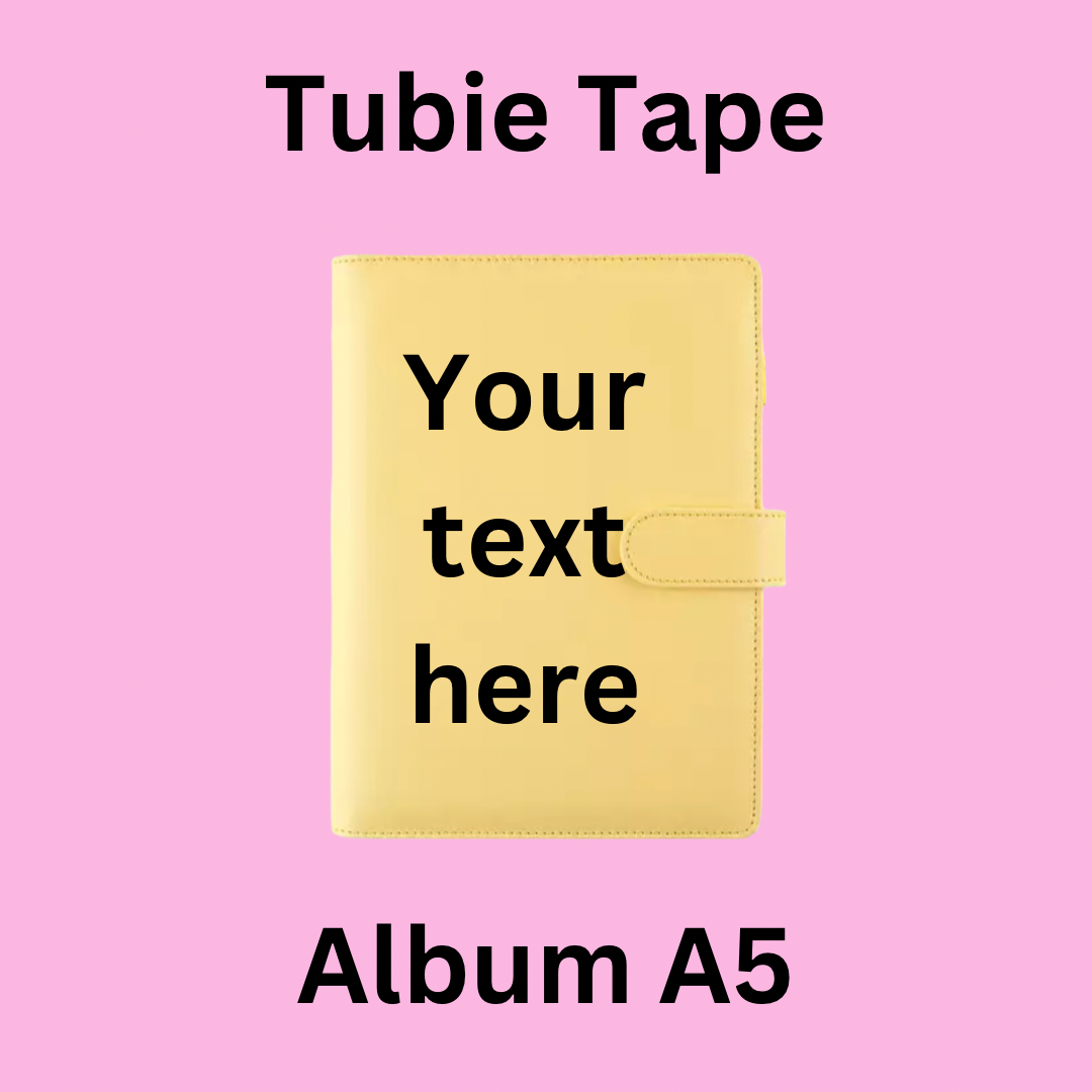 A5/A6 Yellow Personalised Tubie Tape Album, Tubie Accessories Organiser