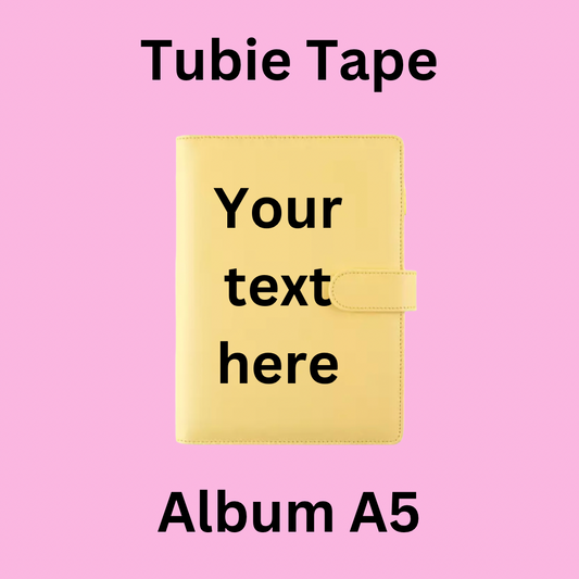 A5/A6 Yellow Personalised Tubie Tape Album, Tubie Accessories Organiser