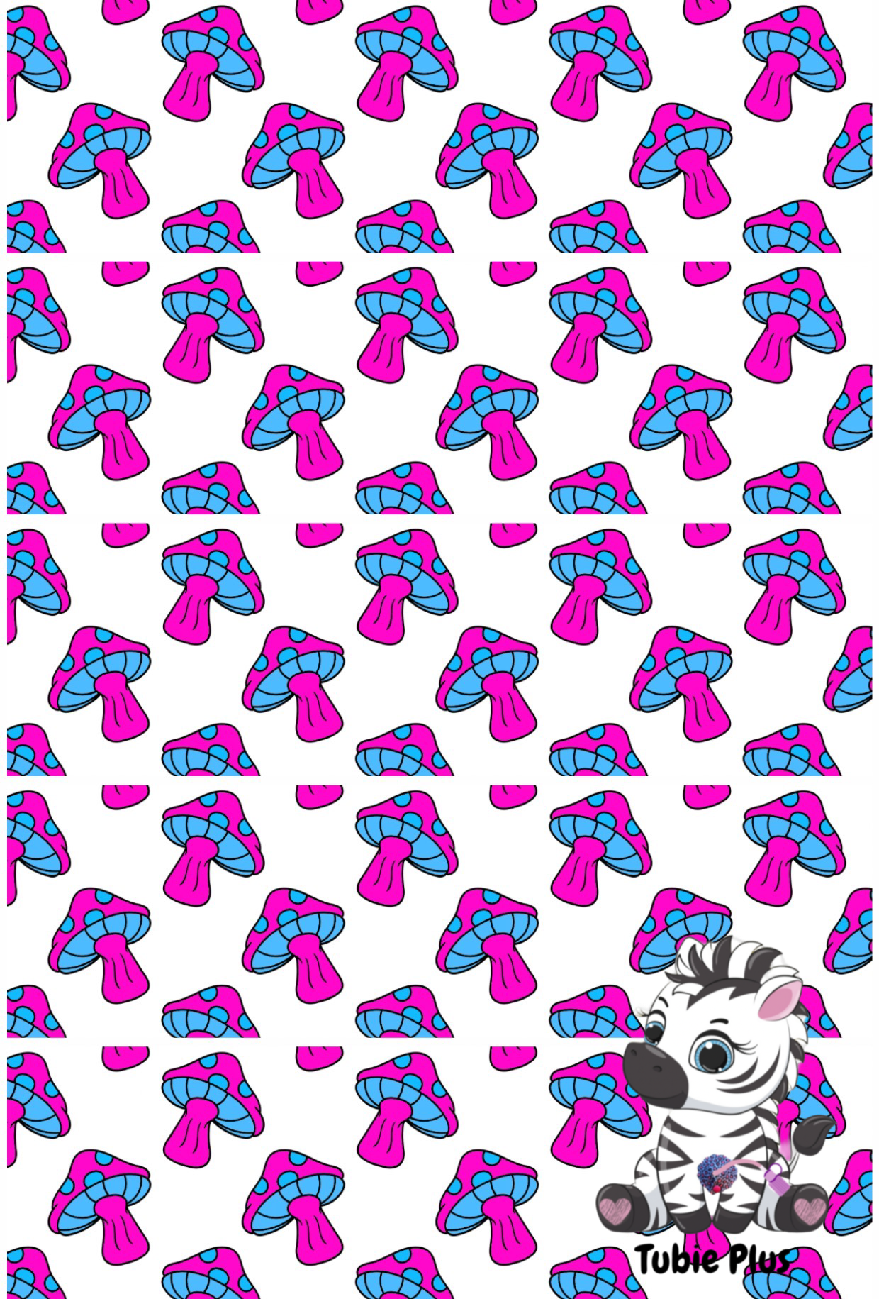 Pink Mushroom Print Strip | Full | Small