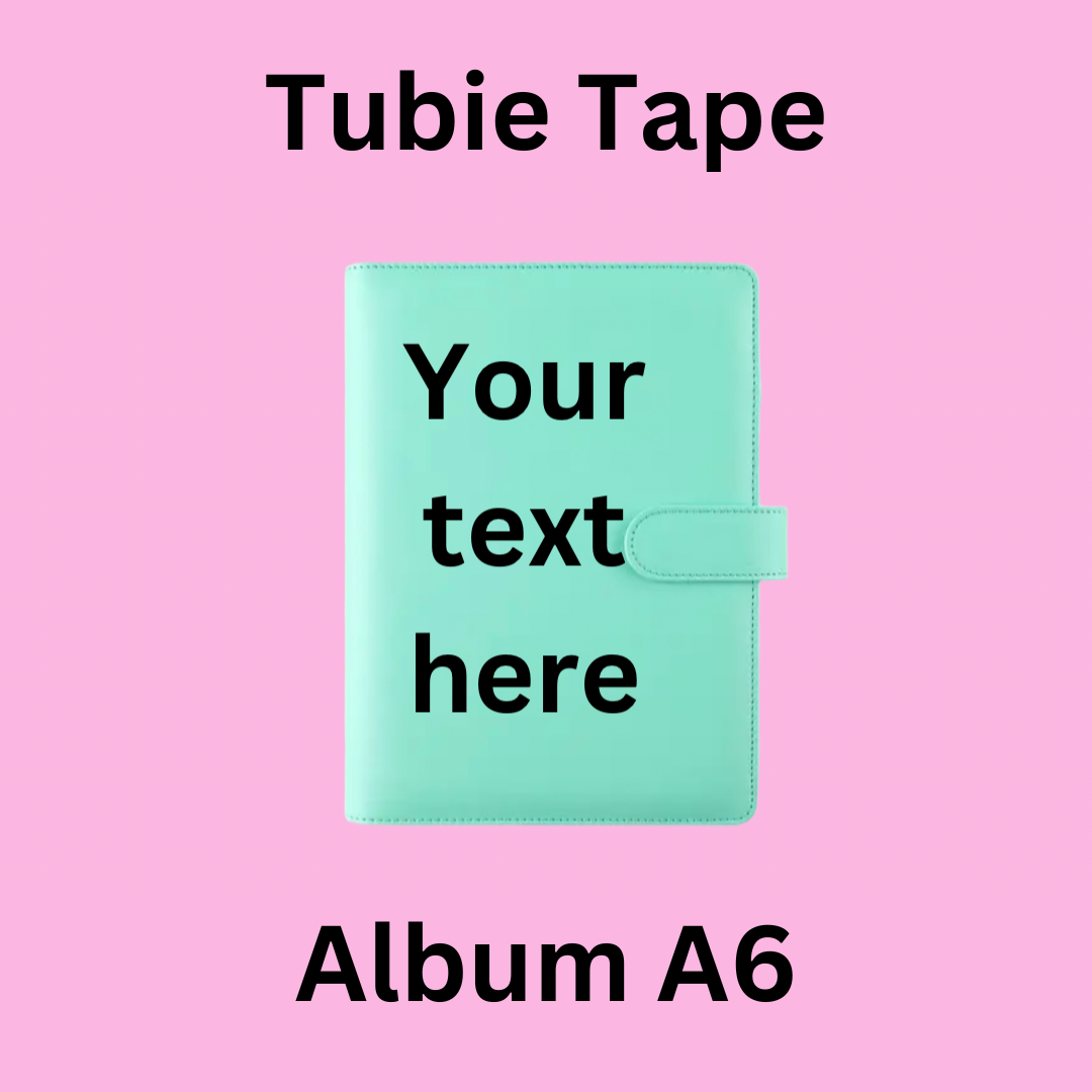 A5/A6 Mint Green Personalised Tubie Tape Album, Tubie Accessories Organiser