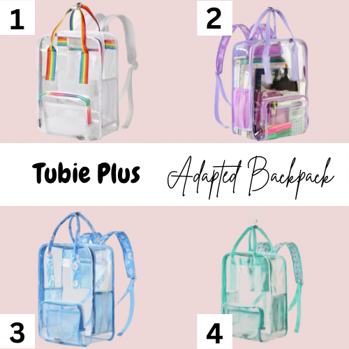 Clear Adapted Backpack, Tubie Backpack, Adapted Backpack