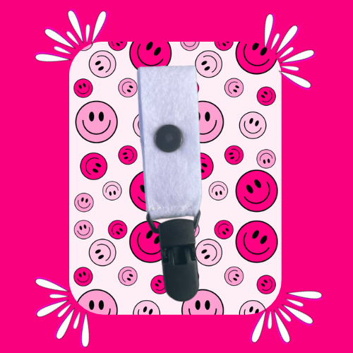 Pink Smiley Small Tubie Clip