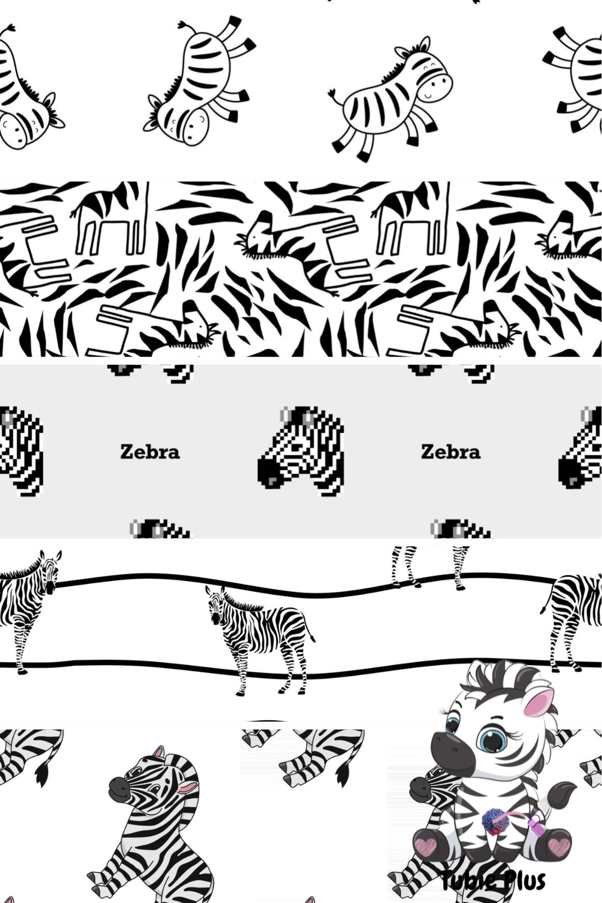 Zebra Mix Print Strip | Small