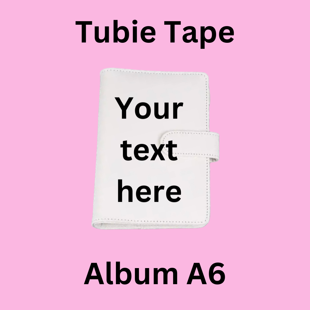 A5/A6 White Personalised Tubie Tape Album, Tubie Accessories Organiser