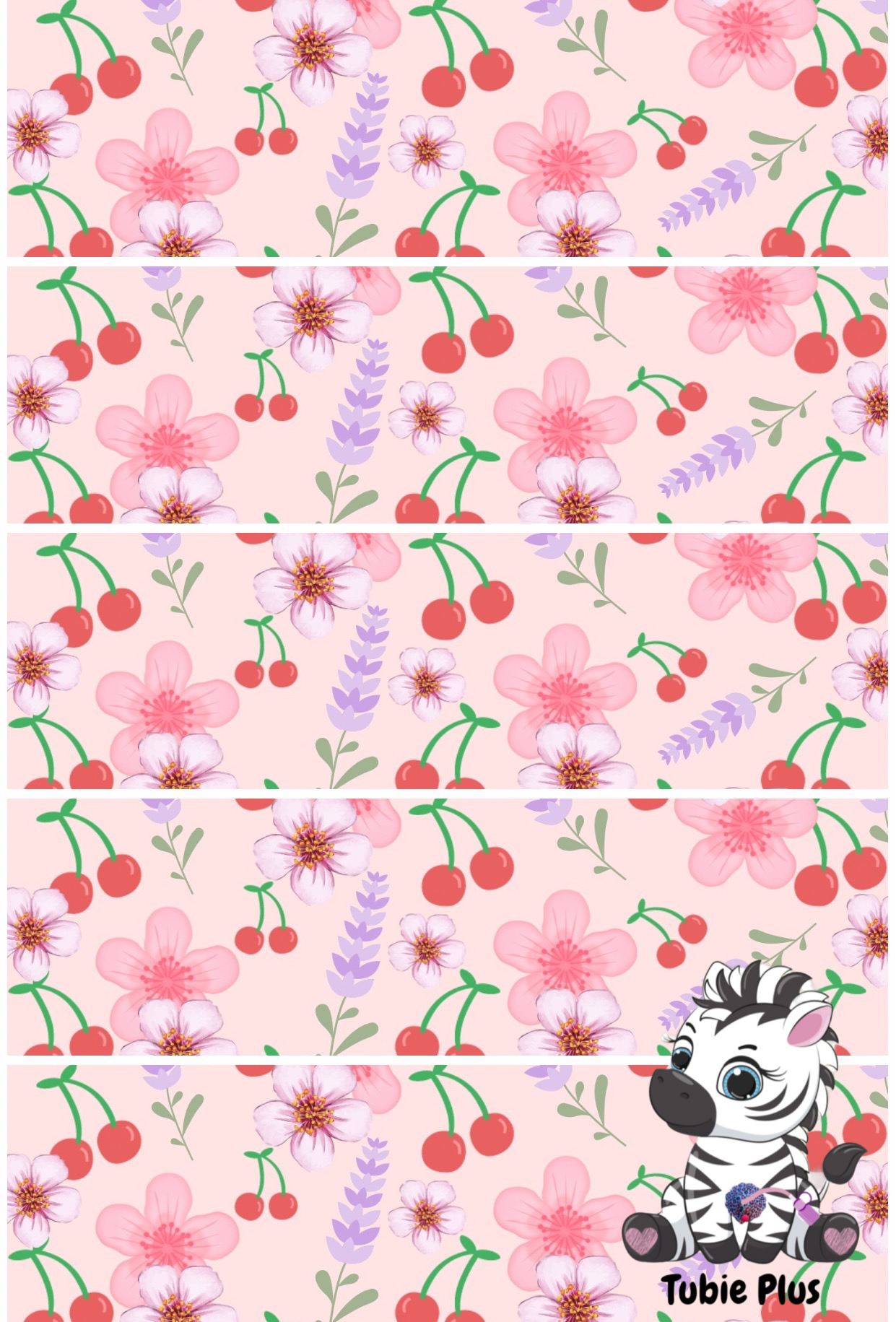 Cherry Flowers Print Strip | Full | Small