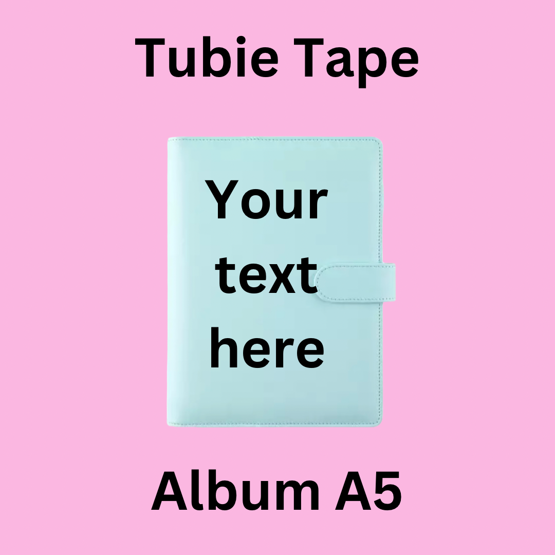 A5/A6 Light Blue Personalised Tubie Tape Album, Tubie Accessories Organiser