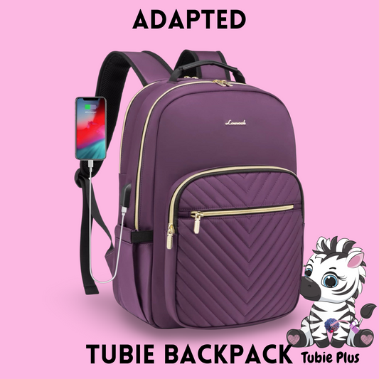 Purple Feeding Tube Backpack, Tubie Backpack, Adapted Backpack