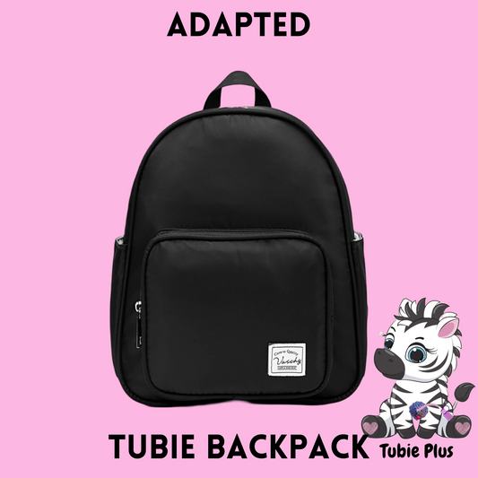 Black 500ml Feeding Tube Backpack, Tubie Backpack, Adapted Backpack