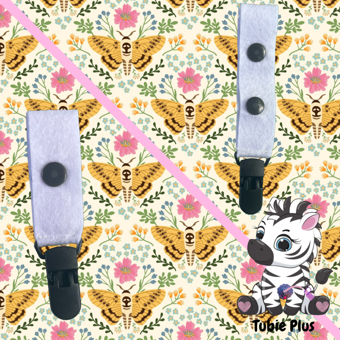 Moth Print Tubie Clip