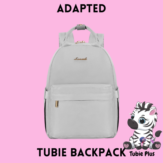 Grey Mini 500ml Feeding Tube Backpack, Tubie Backpack, Adapted Backpack