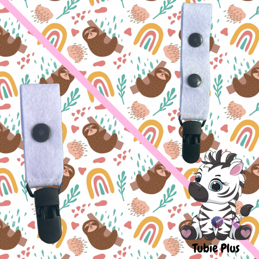 Sloth Print Tubie Clip