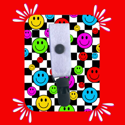 Smiley Check Small Tubie Clip