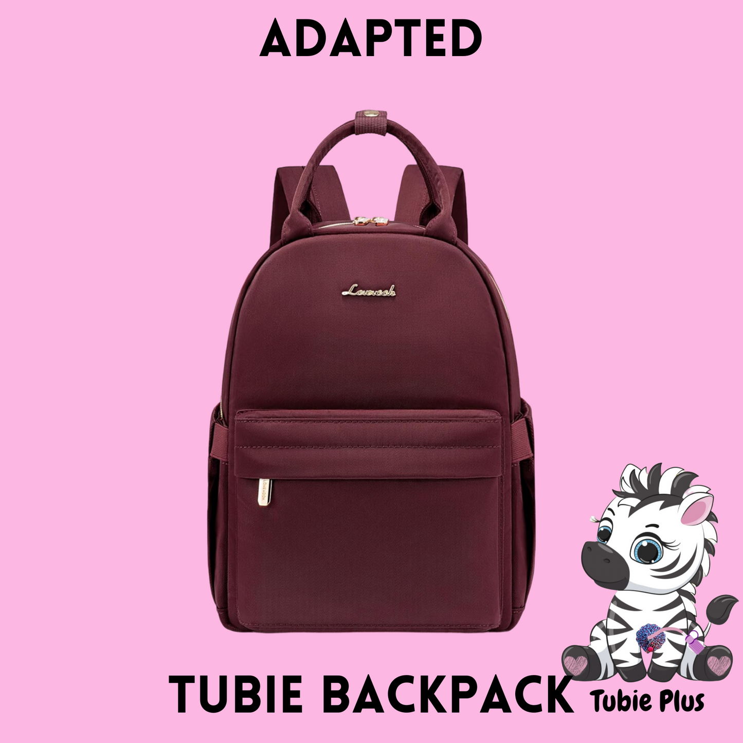 Red Mini 500ml Feeding Tube Backpack, Tubie Backpack, Adapted Backpack