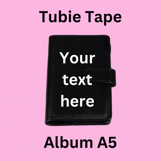 A5/A6Black Personalised Tubie Tape Album, Tubie Accessories Organiser