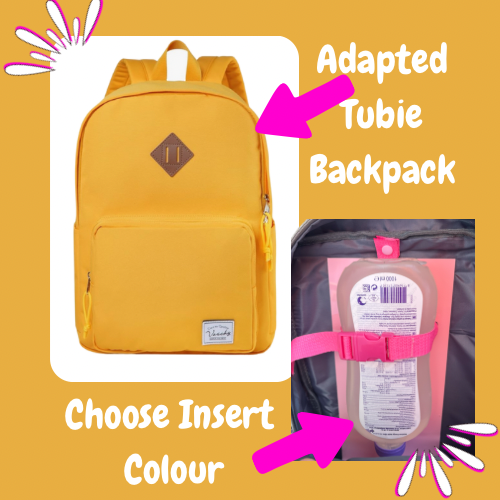 Yellow Tube Backpack, Tubie Backpack, Adapted Backpack