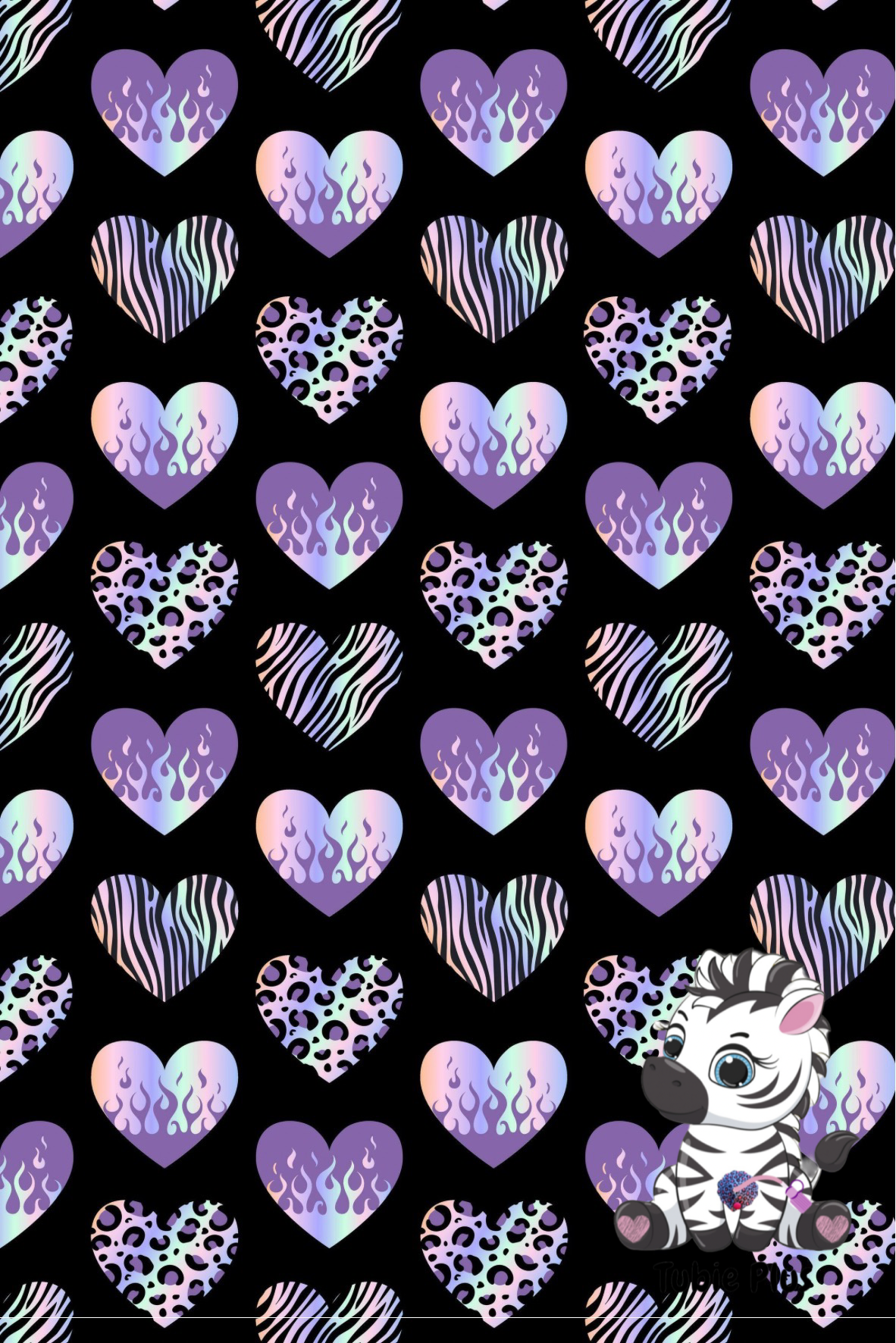 Purple Hearts Print Strip | Full | Small