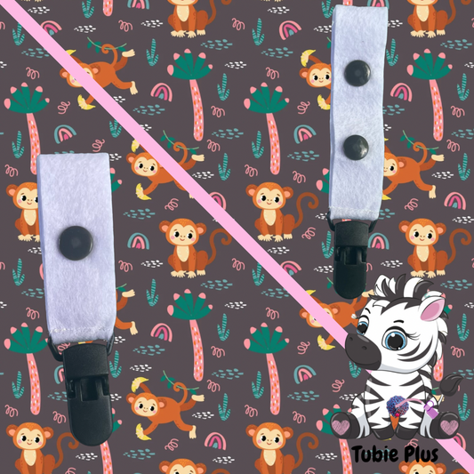 Monkey Print Tubie Clip