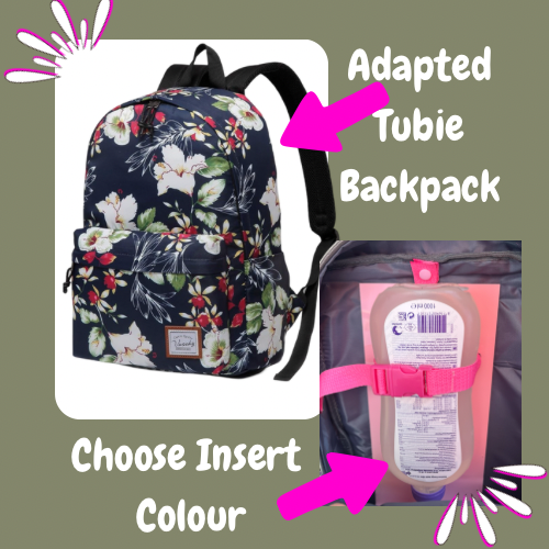 Floral Tube Backpack, Tubie Backpack, Adapted Backpack