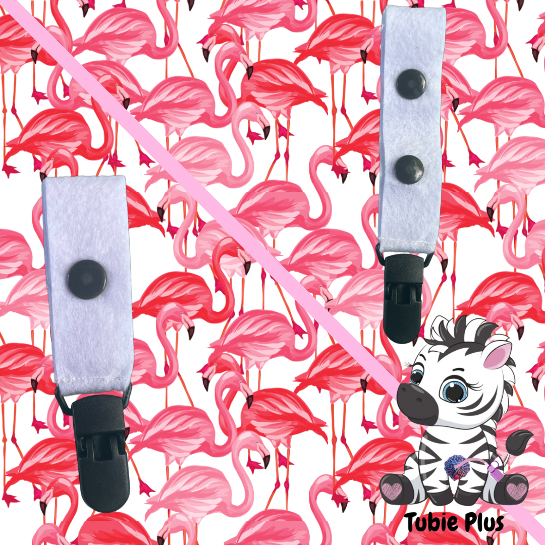 Flamingo Print Tubie Clip