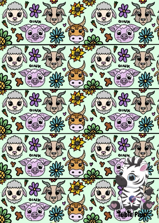 Farm Animals Print Strip | Small