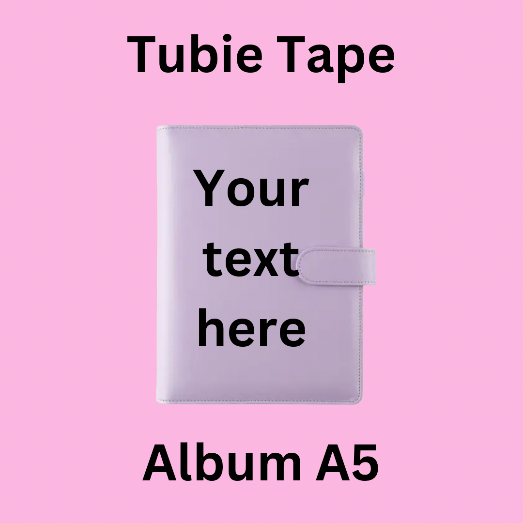 A5/A6 Lilac Personalised Tubie Tape Album, Tubie Accessories Organiser