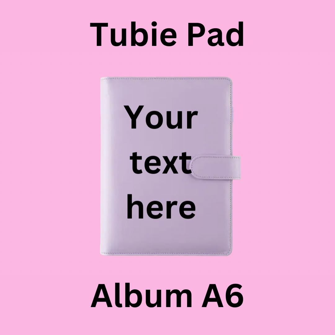 A5/A6 Lilac Personalised Tubie Pad Album, Tubie Accessories Organiser