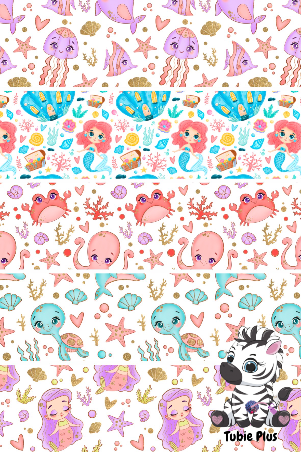 Sea Life Mix Print Strip | Small