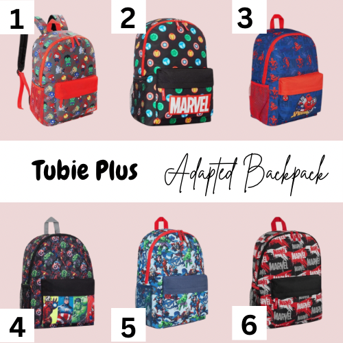 Marvel Childs Adapted Backpack, Tubie Backpack, Adapted Backpack